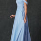 Vestido de noche formal Juliet 262 plisado con hombros descubiertos