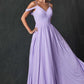 Vestido de noche formal Juliet 262 plisado con hombros descubiertos