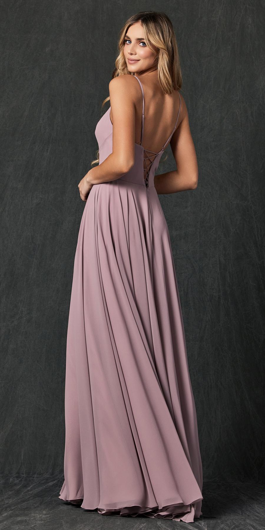 Juliet 263 Vestido largo de noche formal con tirantes finos