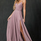 Juliet 263 Vestido largo de noche formal con tirantes finos