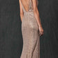 Juliet 264 Long Fitted Sequin Dress Sheer Sides