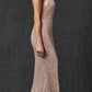 Juliet 264 Long Fitted Sequin Dress Sheer Sides