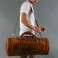 Leather Gym Travel Bag, Round
