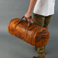 Leather Gym Travel Bag, Round
