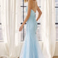 Juliet 271 Glitter Mesh Fitted Evening Gown