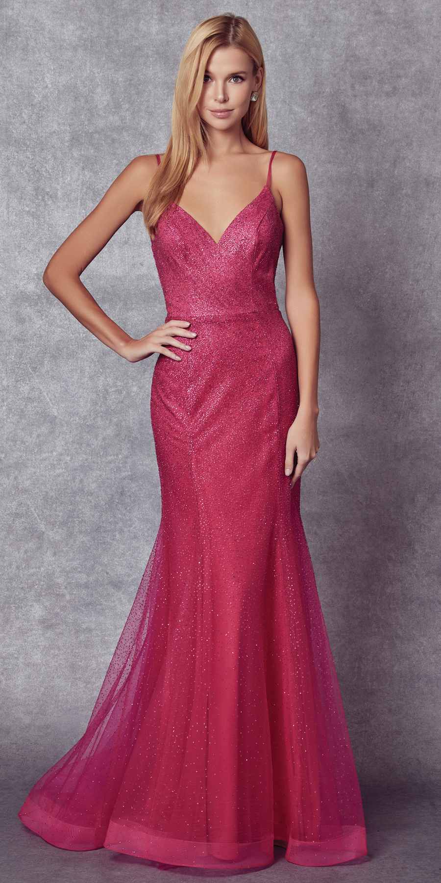 Vestido de novia ajustado con malla brillante Juliet 271W