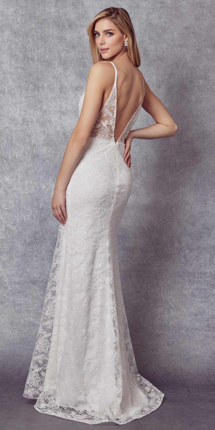 Vestido ceñido Juliet 272 con encaje bordado y detalles de pedrería
