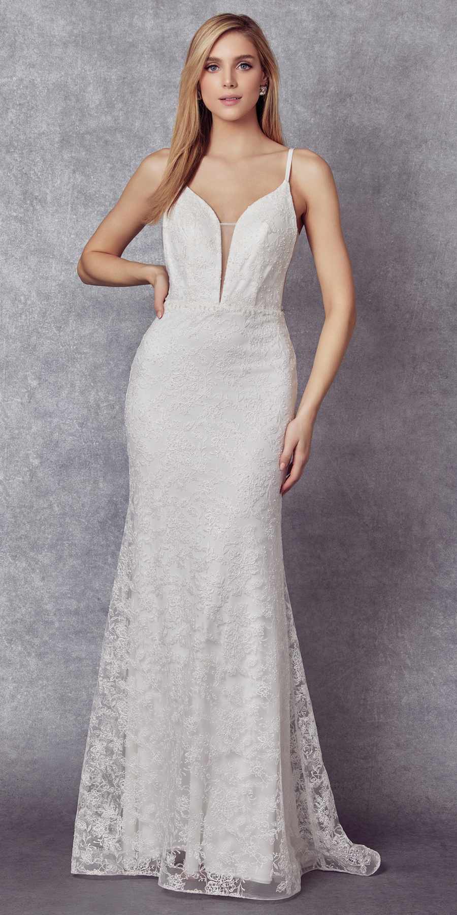 Vestido ceñido Juliet 272 con encaje bordado y detalles de pedrería