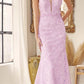Vestido ceñido Juliet 272 con encaje bordado y detalles de pedrería