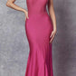 Vestido largo de sirena acentuado con pedrería Juliet 276