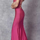 Vestido largo de sirena acentuado con pedrería Juliet 276