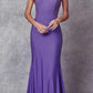 Vestido largo de sirena acentuado con pedrería Juliet 276