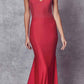 Vestido largo de sirena acentuado con pedrería Juliet 276