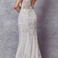 Vestido de sirena Juliet 277 de tul con diseño de brillantina elegante