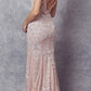 Vestido de sirena Juliet 277 de tul con diseño de brillantina elegante