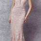 Vestido de sirena Juliet 277 de tul con diseño de brillantina elegante