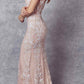 Vestido de sirena Juliet 277 de tul con diseño de brillantina elegante