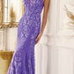 Vestido de sirena Juliet 277 de tul con diseño de brillantina elegante