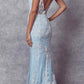 Vestido de sirena Juliet 277 de tul con diseño de brillantina elegante