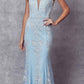 Vestido de sirena Juliet 277 de tul con diseño de brillantina elegante