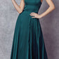 Julieta 278 – Vestido de gala formal de satén con corte A y bolsillos laterales