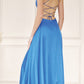 Julieta 278 – Vestido de gala formal de satén con corte A y bolsillos laterales