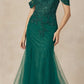 Juliet 281 Long Fully Mesh Gown Off the Shoulder Sleeves Mermaid Skirt