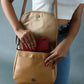 The Croco Satchel- Beige