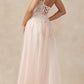 Juliet 283 3D Flowers Embroidered Tulle Glitter Skirt High Slit