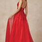 Juliet 283 3D Flowers Embroidered Tulle Glitter Skirt High Slit