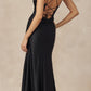 Juliet 284 Long Ruched Bodice Mermaid Evening Gown with Slit