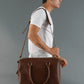 Dixon Brown Buffalo Leather Laptop Office Briefcase