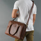 Dixon Brown Buffalo Leather Laptop Office Briefcase