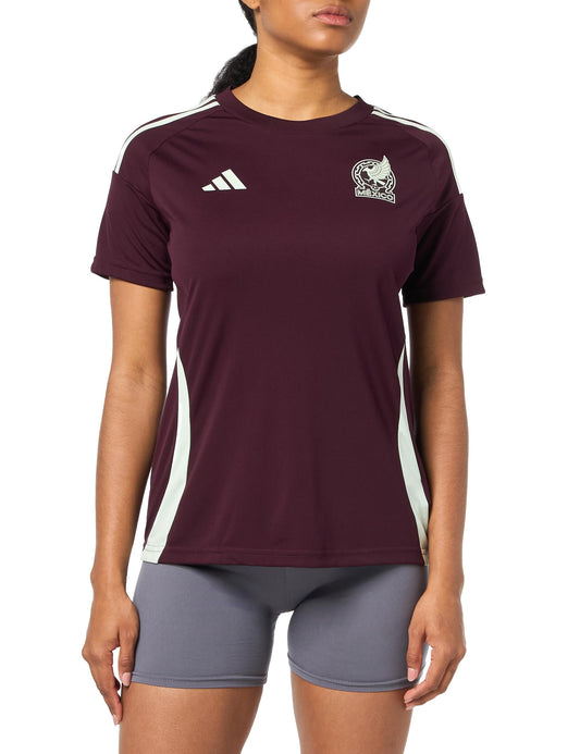 adidas Playera de Fan para Mujer México Local 2024 Vino Oscuro