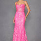 Juliet JT2886C Strapless Sweetheart Corset Sequin Fitted Gown