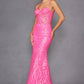 Juliet JT2886C Strapless Sweetheart Corset Sequin Fitted Gown