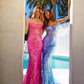 Juliet JT2886C Strapless Sweetheart Corset Sequin Fitted Gown