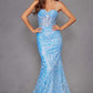 Juliet JT2886C Strapless Sweetheart Corset Sequin Fitted Gown