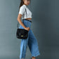 The Croco Satchel- Black
