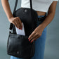 The Croco Satchel- Black