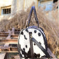 Black and White Overnight Bag, Cow Hide Pony Skin Design, Luxurious Travel Essential, Unique Gift for Jetsetter