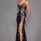 Juliet JT2909K Fitted Floral Embroidery and Sequin Prom Gown