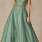 Juliet 295 Floor Length Leaf Lace Gown Corset Bodice Prom Gown