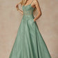 Juliet 295 Floor Length Leaf Lace Gown Corset Bodice Prom Gown