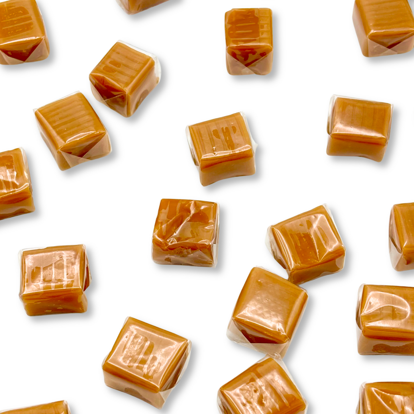 Caramelos cuadrados de vainilla y caramelo – Envueltos individualmente – Bolsa de valor a granel