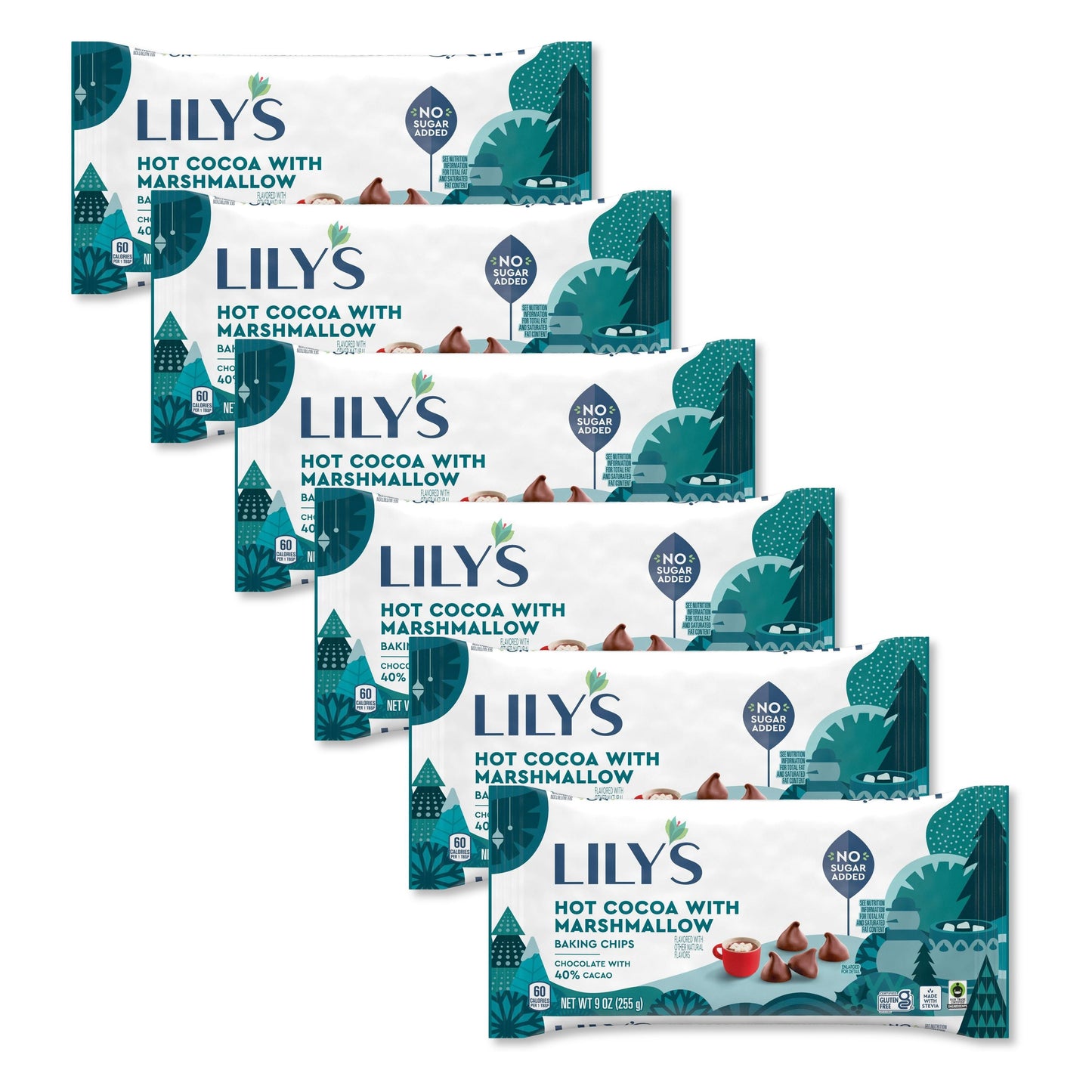 Chocolate caliente LILY’s con chispas de malvavisco para hornear – Sin azúcar añadido – 255 g