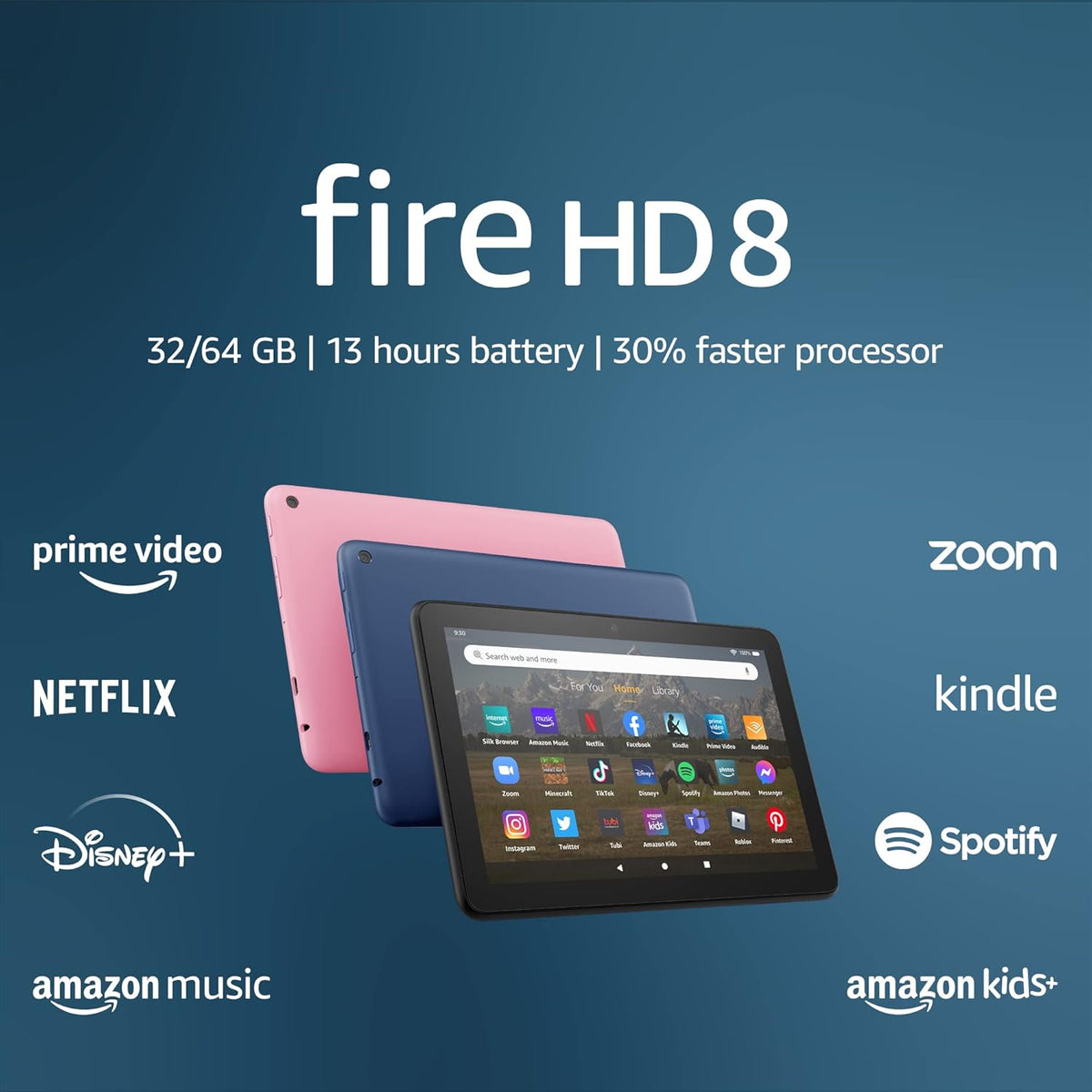 Tablet Amazon Fire HD 8, pantalla HD de 8", 32 GB, negra (reacondicionada)