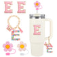 Accesorios para vaso Stanley 5 piezas Decoraciones de iniciales para vaso Stanley Decoraciones para pajitas de vaso Stanley Tapa de pajita Cubierta de pajita Bonitos abalorios de letras para vaso Stanley de 40 oz y 30 oz (E)