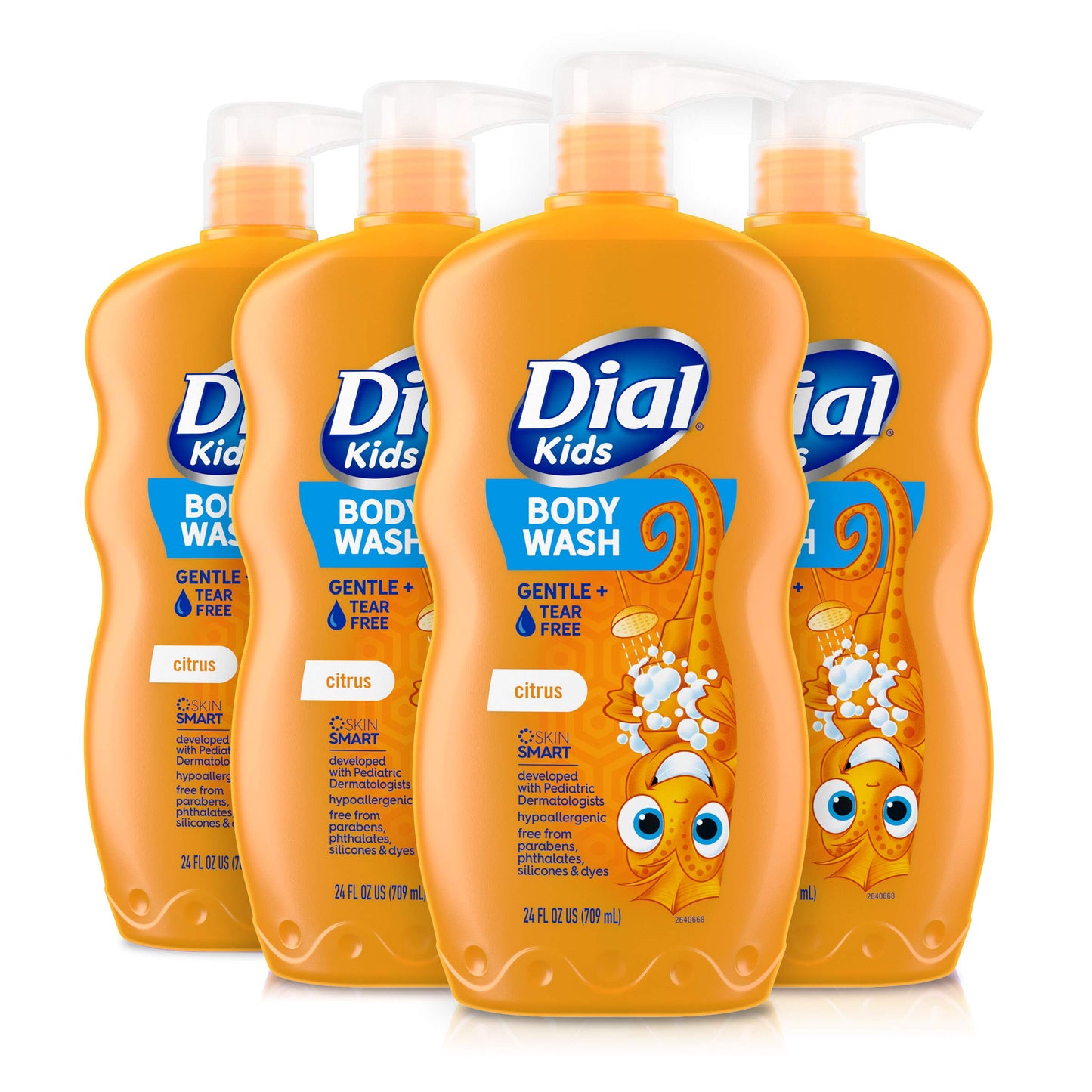 Gel de baño Dial Kids Cítricos 24 fl oz (Paquete de 4)