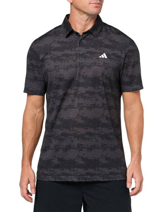 adidas Polo Ultimate365 Heat.Rdy con Rayas para Hombre Carbono/Negro
